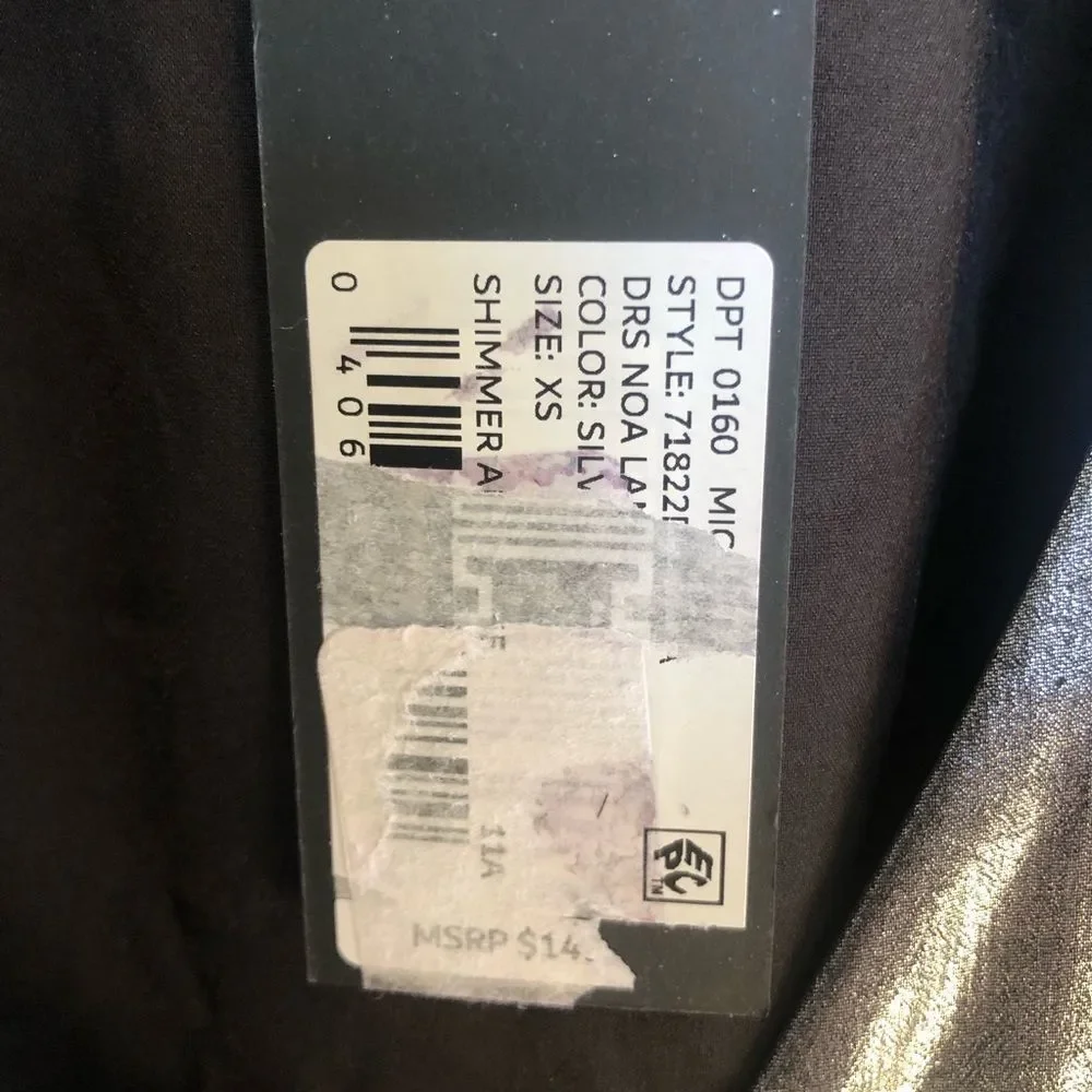NWT Gianni Bini Silver Metallic Party Dress (XS)